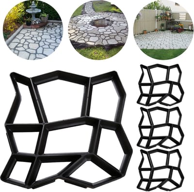 4pcs Beton tuinpad mal kunststof – Geschikt voor tuin, oprit en terras, slijtvast en corrosiebestendig