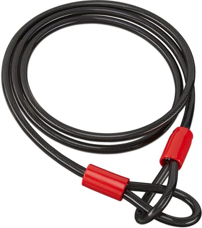 stalen kabel met lussen - 2 m - fiets en bagage - kunststof omhulsel - fietsslot - diameter 10 mm
