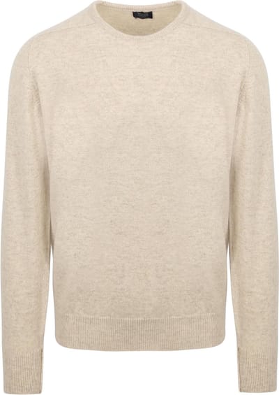 William Lockie Trui Lamswol Linen Beige - Maat XL - Heren - Pullovers