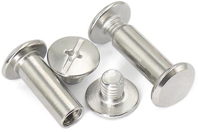 60 Sets M2 x 6mm RVS Rivet Schroeven voor DIY Leren Meubels, Decoratieve Tassen en Meer Accessoires