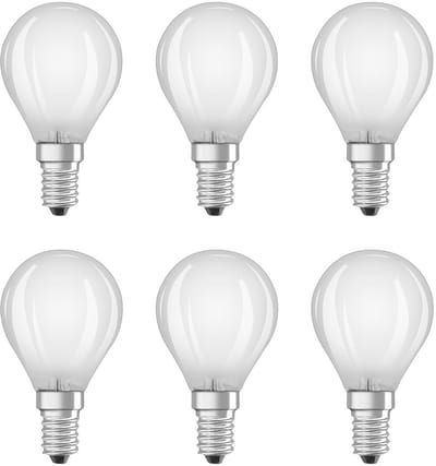 Ledvance LED SST Classic P45 Lamp E14 - 4.8W 470lm 4000K 230V - Mat Glas - Ø45mm - Geschikt voor woonkamers, hallen, armaturen met mat glas - 6 stuks