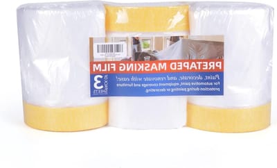 Transparante schilders-afdekfolie - 3 rollen zelfklevend schilderstape - ter bescherming van meubels en stof - 550 mm x 27 m