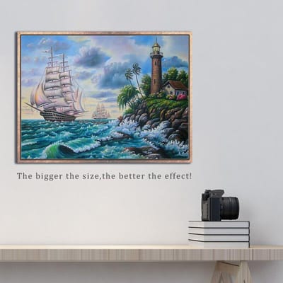 Diamant borduurwerk zeilboot landschap handgemaakte Diamond schilderij handwerk Cross Stitch Home Decor 20X30CM