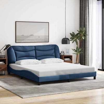 vidaXL - Bedframe - zonder - matras - "Hvar" - stof - blauw - 180x200 - cm