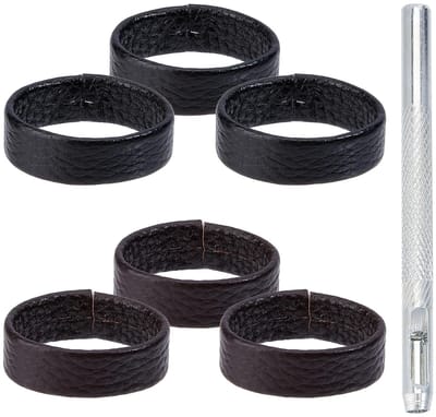 Cosensi - Dailygoods - Set van 6 Lederen Riemhouders met Perforator