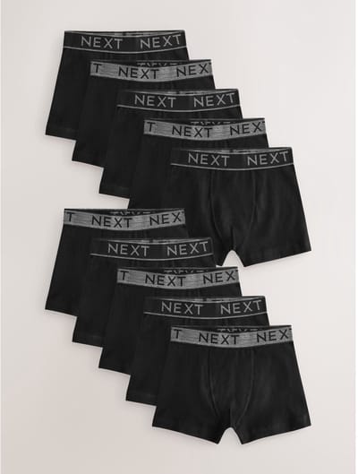 Next - Jongens - Set van 10 boxershorts - Zwart