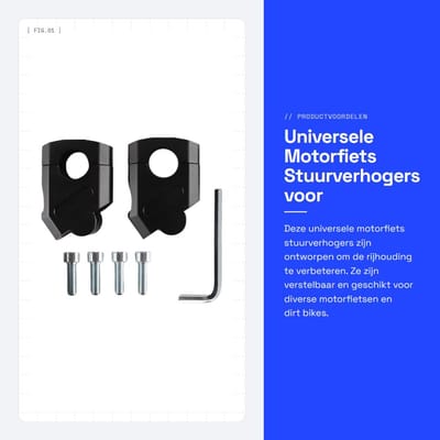 Dailygoods- Stuurverhogers Ergonomisch Ontwerp - Verstelbare Stuurklemmen - Universele Pasvorm - Geanodiseerd Aluminium - 38 mm Verstelbereik - Geschikt voor 7/8 Inch Sturen