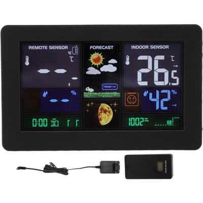 Weerklok Multifunctionele Thuis Draadloze Binnen Buiten Weerklok Thermometer met LED Kleur
