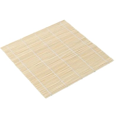Exquise Bamboe Sushi Mat met Witte Afwerking Zeewier Rijstrol Krullen Anti-aanbak Japans Stijl Keuken Essentieel Sushi Maken beige