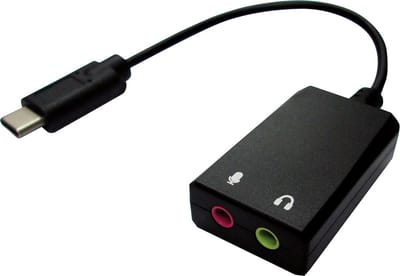 VALUE USB type C - 2x 3,5mm Audio Adapter, Male/Female, 0,13 m