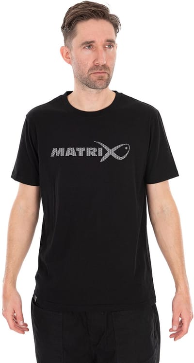 Matrix Large Fade Logo T-Shirt Black-Grey – Comfortabel T-Shirt met Groot Matrix Logo - Maat : Xlarge