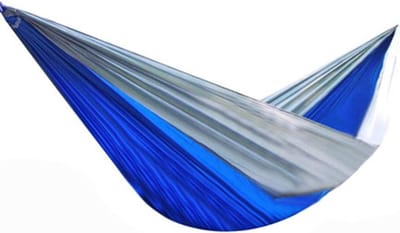 Outdoor Hangmat - Kampeer Hangmat - Ontspannen Buiten - Licht Parachute Doek - Maat L - Blauw