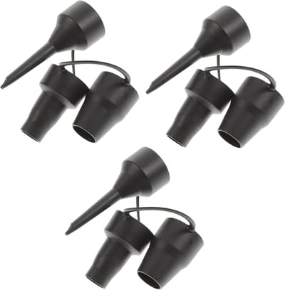 Opblaasbare Mondstukken - Luchtpomp Adapter - Opblaasbare Spullen Vullen - Drie-in-één Ontwerp - 9x3.4CM - Zwart