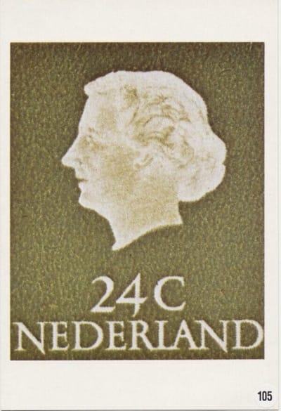Briefkaart met afbeelding koningin Juliana postzegel