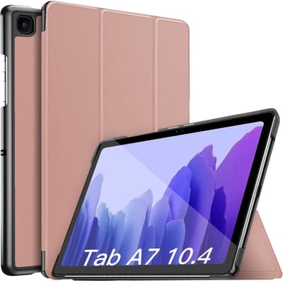 Hoes Geschikt voor Samsung Galaxy Tab A7 Hoes - 10.4 inch - (2020/2022) - Trifold Bookcase - Rose Goud