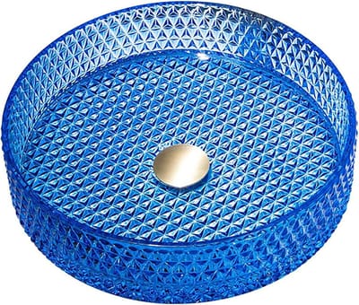 Glazen Wastafel Set - Cilindrische Kom - Kleine Badkamer - Handgemaakt Design - 40x40x10.5cm - Transparant