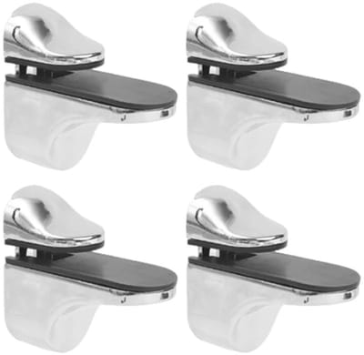 WiseGoods Premium Verstelbare Metalen Glasklemmen Set Van 4 - Voor 3-20MM Hout & Glas Planken - Wandbeugel - Muurbeugel - Zilver
