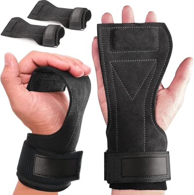 Krachttraining Power Lifting Straps met Anti-Slip | Lederen Polsbandages voor Bodybuilding en Fitness
