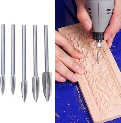 Set van 5 Houten Beitels voor Houtsnijwerk, Graveren en Schuren - Multifunctionele Gereedschappen voor Creatieve Projecten