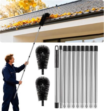 Gootsteenreiniger vanaf de Grond - 4,3 Meter Verstelbare Gootborstel - Zonder Ladder - Verwijdert Bladeren en Takken - 1 Stuk