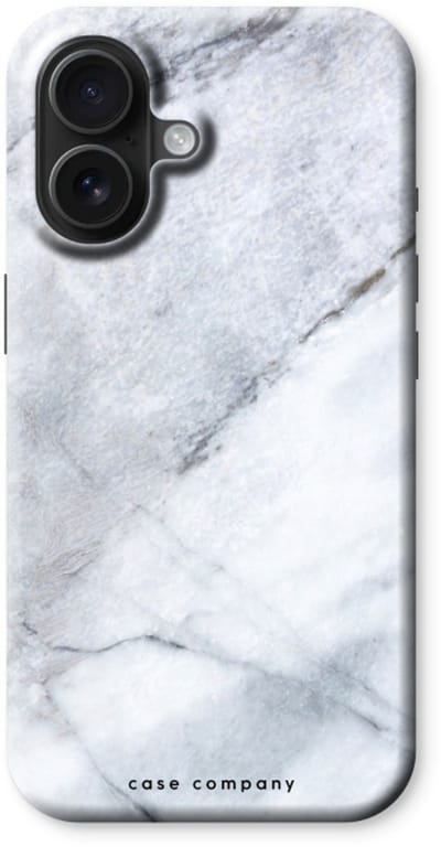 Case Company® - Hoesje geschikt voor iPhone 16 hoesje - Witte marmer - Tough Case - Maximale Bescherming alle Kanten en Schermrand