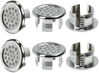 Jhubersproducts - Spoelbak Overloop Ring - 6 Stuks - Zilveren Afvoer Cap - Kunststof - Badkamer en Keuken - Perfect voor Wastafels