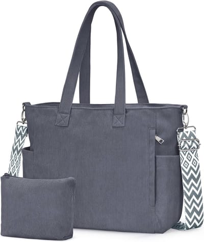 Dames Corduroy Handtas | Grote Shopper & Crossbody Tas | Multifunctionele Tote Bag