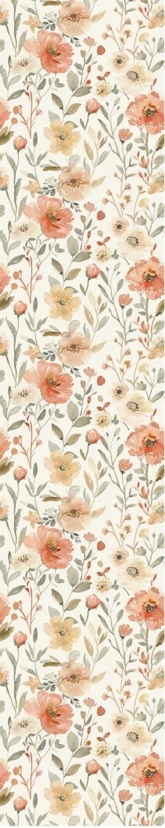Voorgelijmd vliesbehang - VINTAGE PAPAVERBLOEMEN - 1 rol van 300x60cm