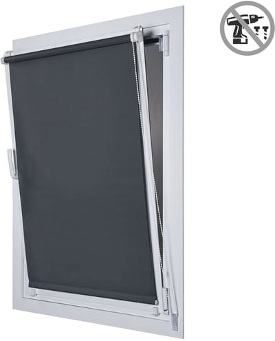 Storesdeco - Opaco EasyFix rolgordijn, rolgordijnen zonder boren Grijs, 45x180 cm