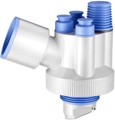 Gootsteen Afvoer Adapter - Afvoerbuis Verdeeler - Vaatwasser Aansluiten - Magnetische Zelfsluiting - Past 50/75mm Buizen - Wit Blauw