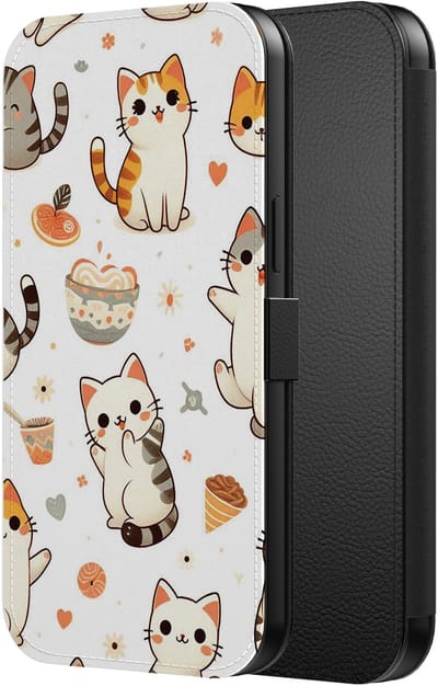 Smartphonica Telefoonhoesje Geschikt voor iPhone 6/6s Kunstleren Bookcase Hoesje met Magnetisch Lipje en Pasjeshouder met Poezen Opdruk geschikt voor iPhone 6/6s