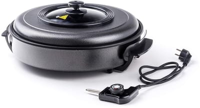 MIRA® Partypan - Elektrische Pan - Hapjespan Electrisch - Geschikt Om Te Frituren - 1400w - Zwart - 45cm x 55cm x 46cm