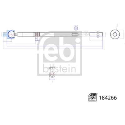 Axiaalgewricht, spoorstang FEBI BILSTEIN 184266