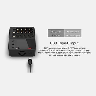 Slimme Batterijlader voor AA/AAA NiMH, Ni-Cd, Li-Ion en 18650 - Snel Opladen met 6 Sleuven