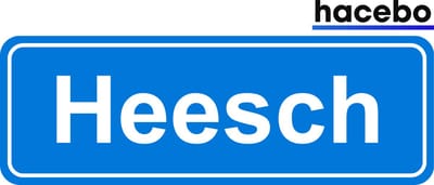 Hacebo - Plaatsnaam Sticker - 29x10 CM - Heesch sticker - Verkeersborden sticker - grappige cadeaus - Heesch