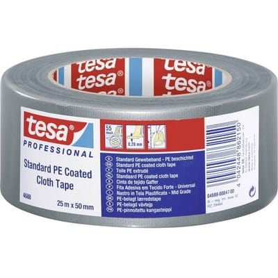 04688-00047-00 Reparatietape tesa Professional Zilver (l x b) 25 m x 50 mm 1 stuk(s)
