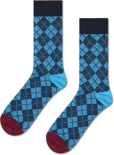 Happy Socks Mini Argyle Jaquard Sock (1-pack) - unisex sokken - navy - unisex sokken - navy - Unisex - Maat: 41 - 46