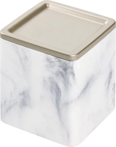 iDesign Opbergbakje badkamer - Wit - Decoratief & Met deksel