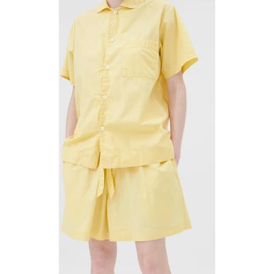 Tekla Unisex Poplin, Pyjamas Shorts Lemonade Maat: XXS | Nachtmode Outlet | Unisex | Geel