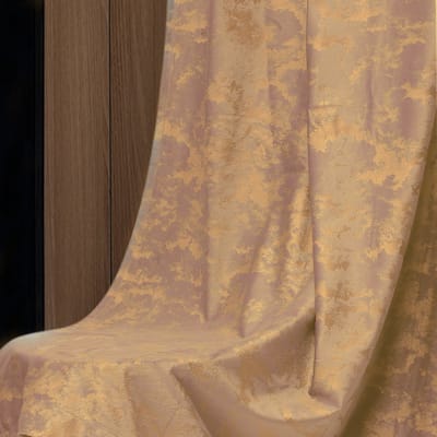 Gordijnen - Verduisterende Gordijnen - Fluweel Gordijnen - Met Gouden Print - Thermische Isolatie Gordijnen - 2 stuks Kant en Klare Gordijnen - Perzikroze - B 132 x H 213cm