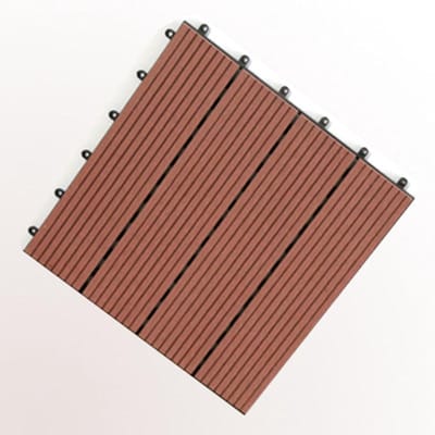 Houten vloertegels - Composiet terrasplanken - Buitenruimte opknappen - Snelle klikmontage - 30x30cm 9 stuks - Roodbruin