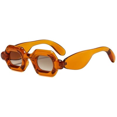 Nouveaux Lunettes de Soleil Femmes Rétro Punk Carrées à Bulles Dégradé Y2K Personnalité Deux Couleurs Monture Épaisse Tendance Extérieure Lunettes Hommes UV400 as  picture
