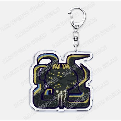 Porte-clés Série Monstre de Jeu pour Accessoires Sac Rathalos Nargacuga Nergigante Zinogre Porte-clés Bijoux Fans Cadeaux Joueur Chasseur gray