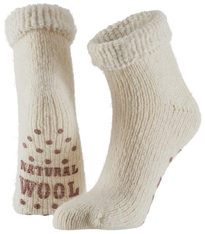 Apollo - 2-Pack - Wollen Kindersokken - Schapenwol 45% - Antislip Zool - Heren / Dames - creme wit - 27-30 - 134356001