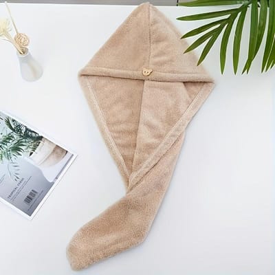 1 pièce Serviette à cheveux en microfibre enveloppante Sèche rapidement, Super absorbante pour tous types de cheveux Bonnet de séchage pour cheveux en polyester, Accessoire de salle de bain