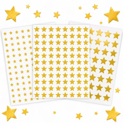 Stickervellen Gouden Sterren - 200 Sterren Stickers Goud - Stickers Kerst
