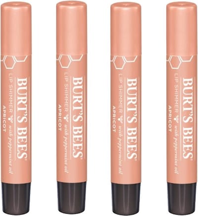 BURT'S BEES - Lip Shimmer Apricot - 4 Pak - Voordeelverpakking