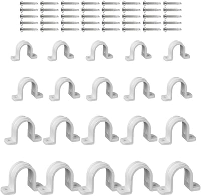 20x PVC Buisklemmen met Schroeven - U-Beugels voor Installatie (3/8 tot 1 inch)
