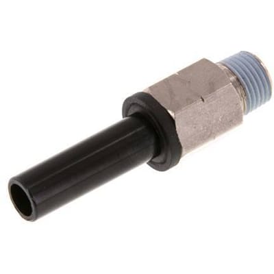 8mm x 1/8'' NPT insteekfitting Messing/PA 66 Buitendraad NBR [2 Stuks]