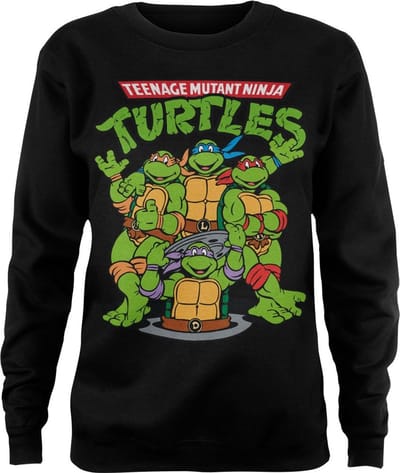 Teenage Mutant Ninja Turtles Group Girly-sweatshirt voor dames, zwart